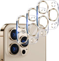 UniqueMe [ 3 Pack] Compatible with iPhone 12 Pro Max 6.7" Camera Lens Protector Tempered Glass,[Case Friendly][New version][Scratch-Resistant][Easy Installation] -Golden