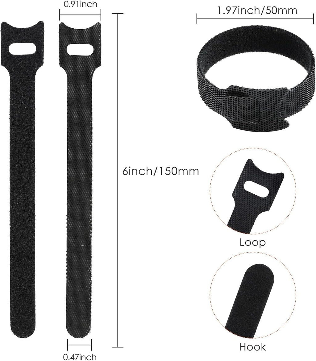 120PCS 6 Inch Cable Ties Reusable Multi-Purpose Wire Ties Cord Organizer Adjustable Cable Management 5 Colors