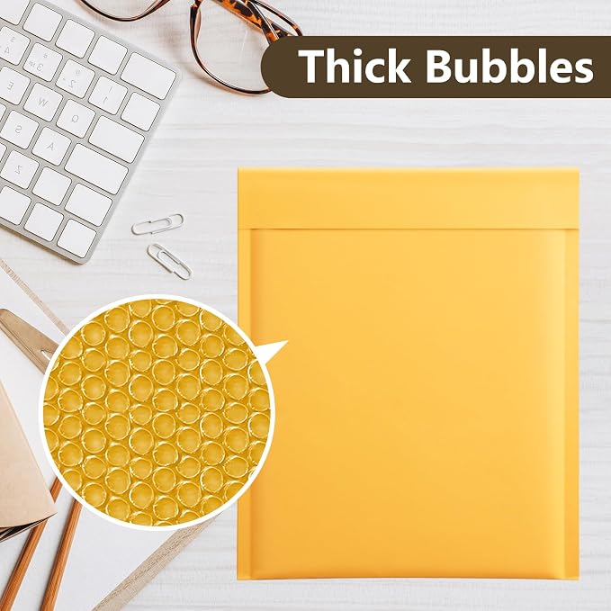UCGOU Kraft Bubble Mailers 6x10 Inch 25 Pack Usable Size 6x9 Inch Yellow Padded - Image 4