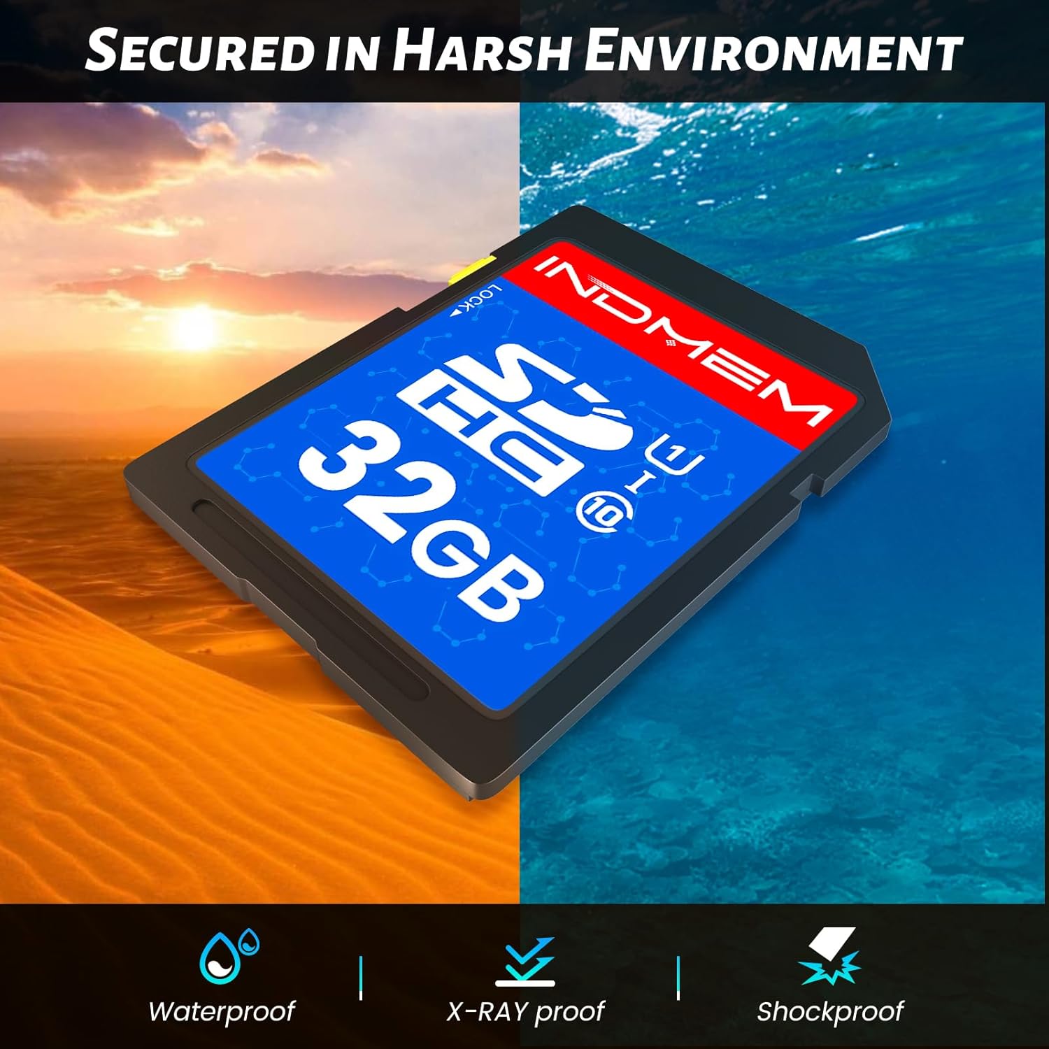 INDMEM SD Card 32GB, 8 Packs Class 10 32GB Flash Memory Card MLC Standard Secure Digital Cards Camera Card