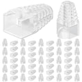 CableGeeker 100-Pack Cat6 / Cat5e RJ45 Strain Relief Boots, RJ45 Boot, Cat 6 Boot, Cat6 Ethernet Boots, Suitable for 6.5mm(0.26in) Ethernet Cables (Round-Press Transparent)