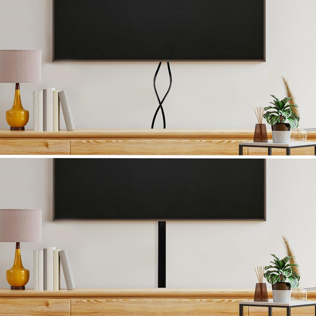 Rubber Bond TV Cord Hider Cable Protector - Strong Self Adhesive Wall Cord Cover Cable Hider - Low Profile Cable Management Wall Cord Concealer Cable Raceway (Black, 6 Feet)