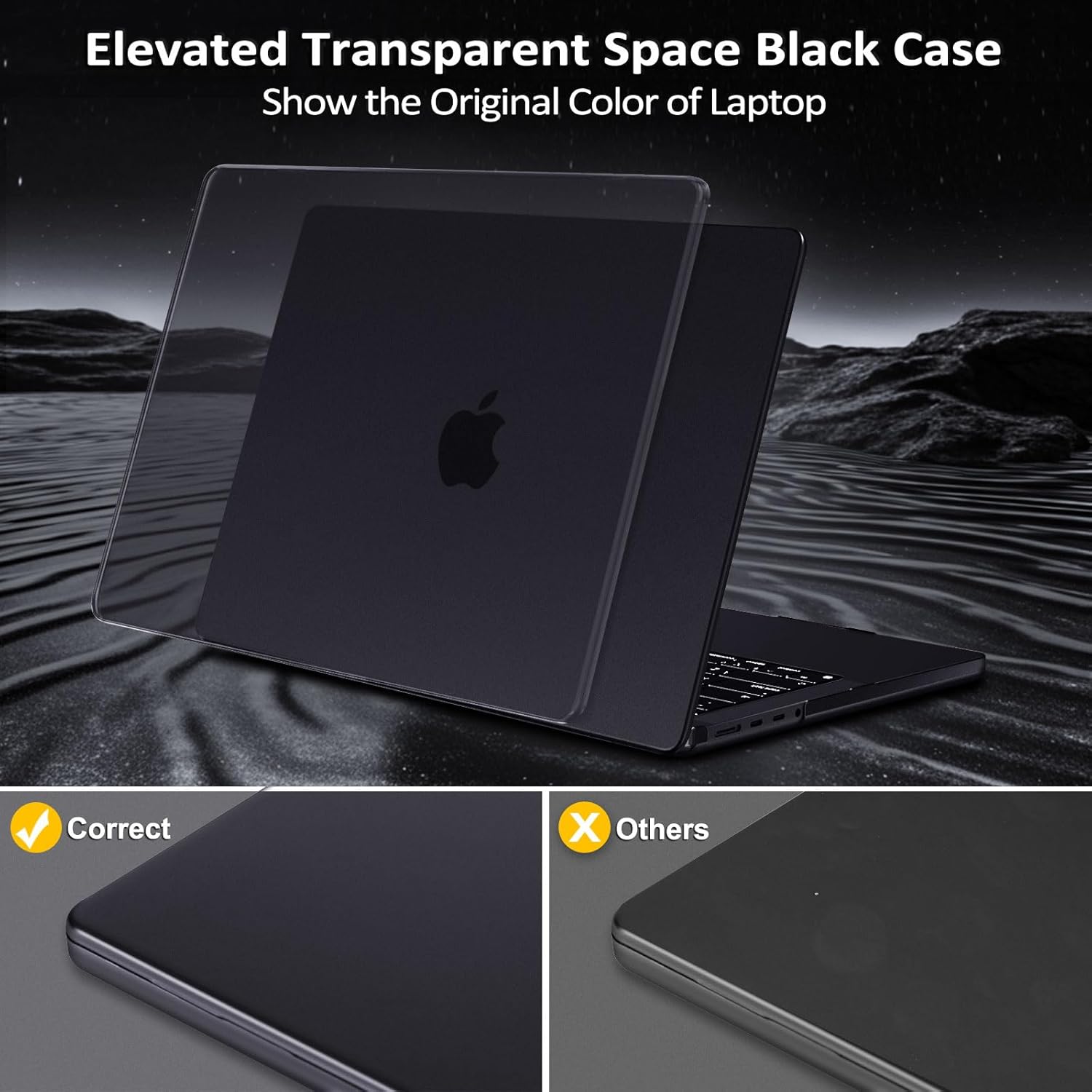MOSISO Compatible with MacBook Pro 16 inch Case 2025 2024 2023 2022 2021 M4 M3 M2 M1 A3403 A3186 A2991 A2780 A2485, Natural Original Color Hard Case&Keyboard Cover&Screen Film&Type C,Space Black Clear