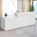 Reception Desk with Counter Modern Checkout Counter with Lockable Drawer Keyboard Tray Receptionist Desk for Office Salon Reception Table O Left 59inch/150cm