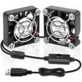 2 Packs USB Fan 40mm x 10mm DC 5V Mini Cooling Brushless Box Fan for Computer Terrarium PlayStation PC Case Xbox Welding Helmet Aquarium Router