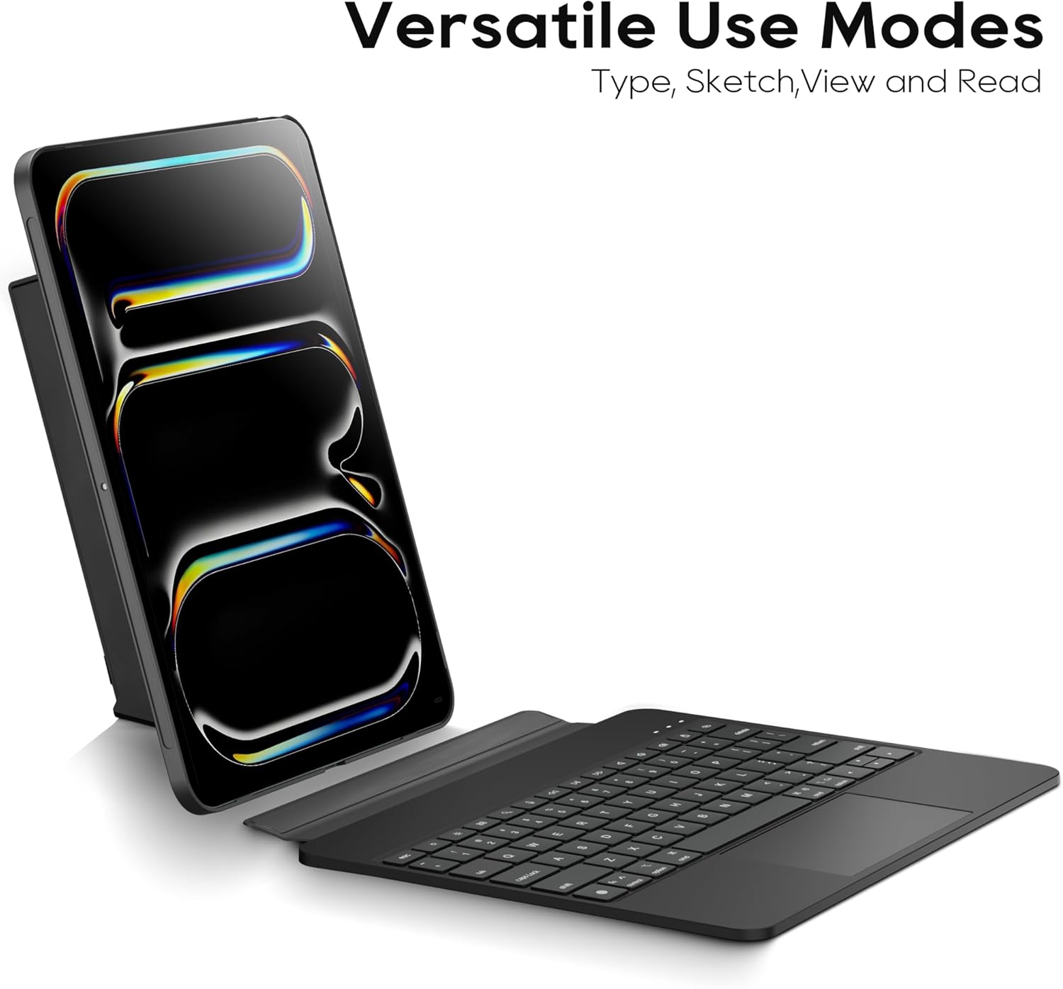 Detachable Keyboard Case for Apple iPad Pro 13 inch (M4) 2024: Wireless Backlit Keyboard with Trackpad, Magnetic Protective Cover