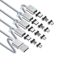 ZBF Magnetic Charging Cable 3A Fast Charging (4-Pack, 3.3/3.3/6.6/6.6 ft) 3 in 1 Magnetic Phone Charger, 480Mbps Data Transfer, USB A to Type C Charger Cable USB-C/Iproduct Micro USB Device - Silver