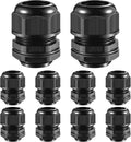 10 PCS 1"(17-25mm) NPT Nylon Cable Gland Joints with Gaskets, IP68 Adjustable Lock Nut Strain Relief Cord Grip Waterproof Cable Glands - UL Listed and RoHS Compliant