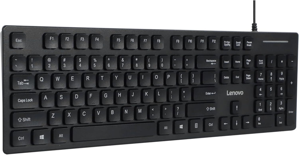 Lenovo 305 Wired USB-C Keyboard with Numeric Keypad, Full Size Keyboard, Slim Design, Black, USB-C Connectivity, Dedicated Function & AI Keys, for Gaming PC, Laptop, Desktop, Tablet, Home Office