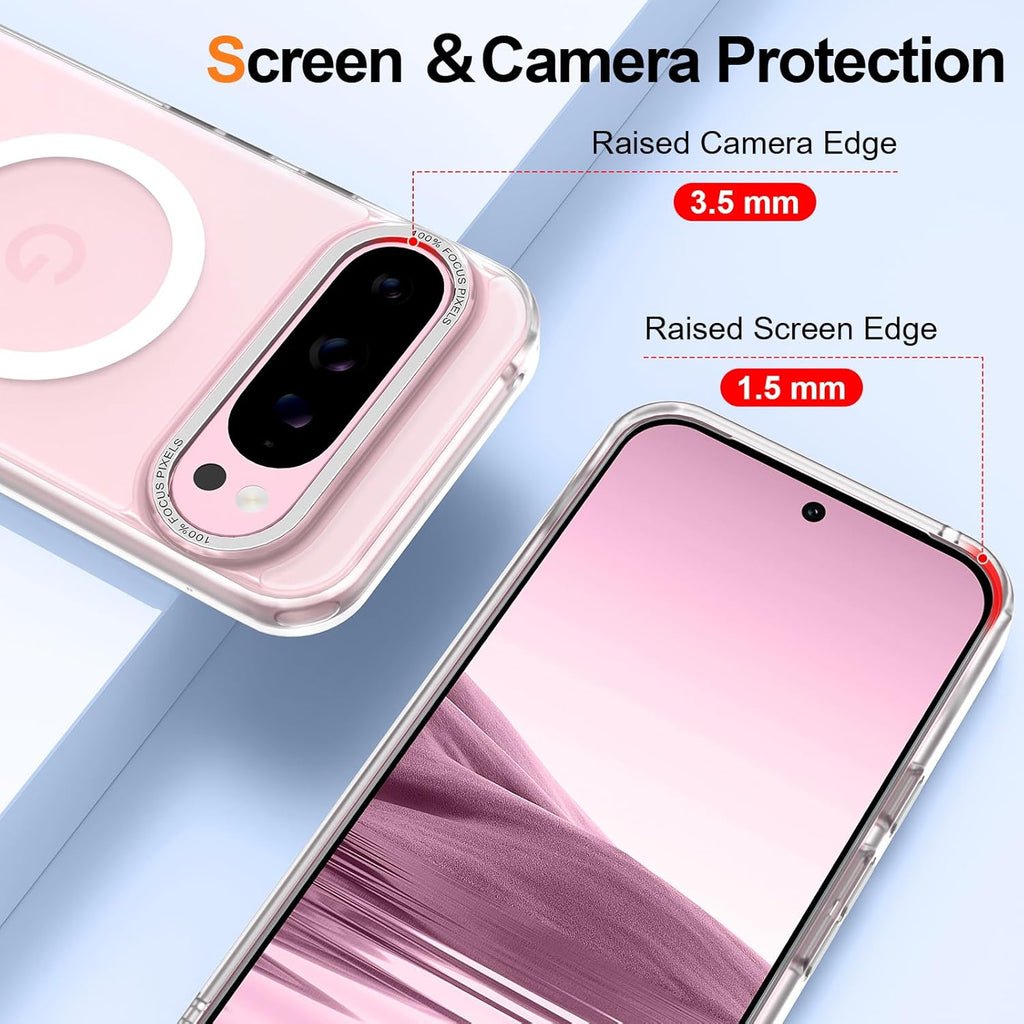 Magnetic for Google Pixel 9 Pro XL Case, [Military Grade Drop Protection] [Compatible with MagSafe] Shockproof Slim Translucent Matte Anti-Slip for Women Girls Men Case, Clear