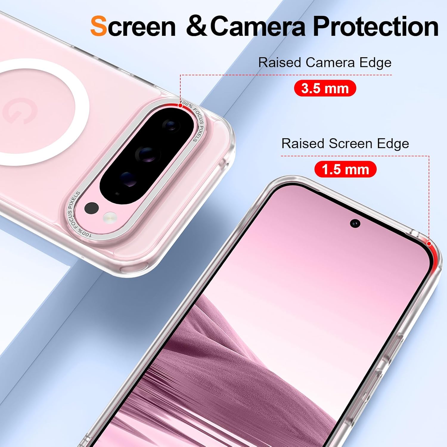 Magnetic for Google Pixel 9 Pro XL Case, [Military Grade Drop Protection] [Compatible with MagSafe] Shockproof Slim Translucent Matte Anti-Slip for Women Girls Men Case, Clear