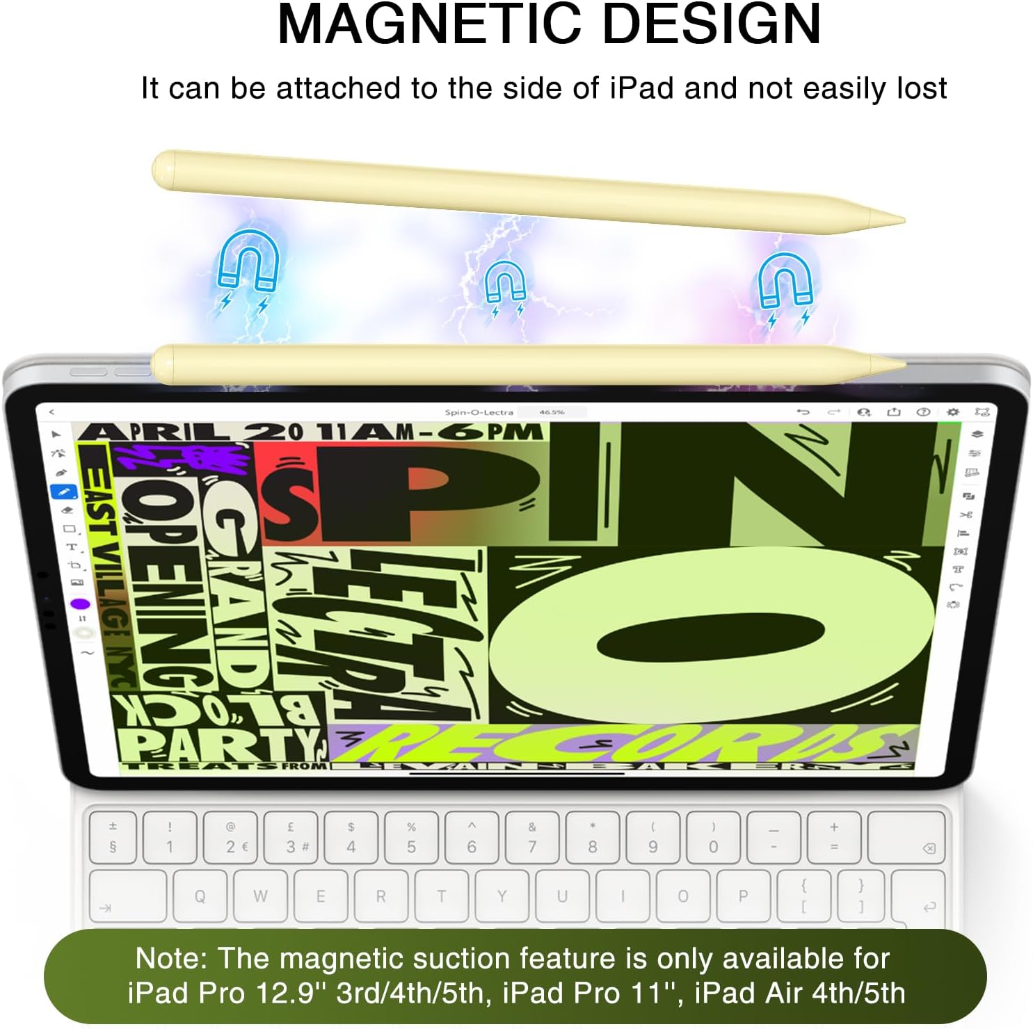 Pen for iPad 2018-2025, HATOKU 15 Mins Fast Charging Pencil 1st Gen with Tilt & Palm Rejection Compatible with iPad Air 3/4/5/M2/M3, iPad mini 5/6, iPad 6/7/8/9/10/11, iPad Pro 11"/12.9"/M4 (Yellow)