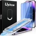 Uyiton Anti-Blue Light for iPhone 14 Pro Max Screen Protector - Unbreak-Glass Full Coverage Case Friendly Scratch Resistance 9H Tempered Glass Screen Protector for iPhone 14 Pro Max, 2 Pack