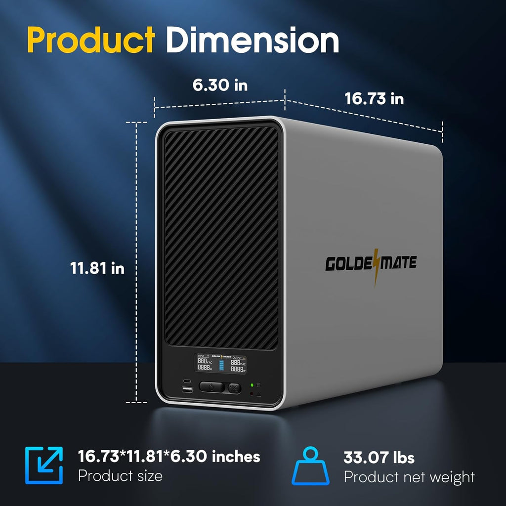1500VA/1200W Lithium UPS Battery Backup and Surge Protector, Backup Battery Power Supply with LiFePO4 Batteries(296Wh), AVR, Line Interactive Sinewave UPS System, 8 Outlets, LCD Display