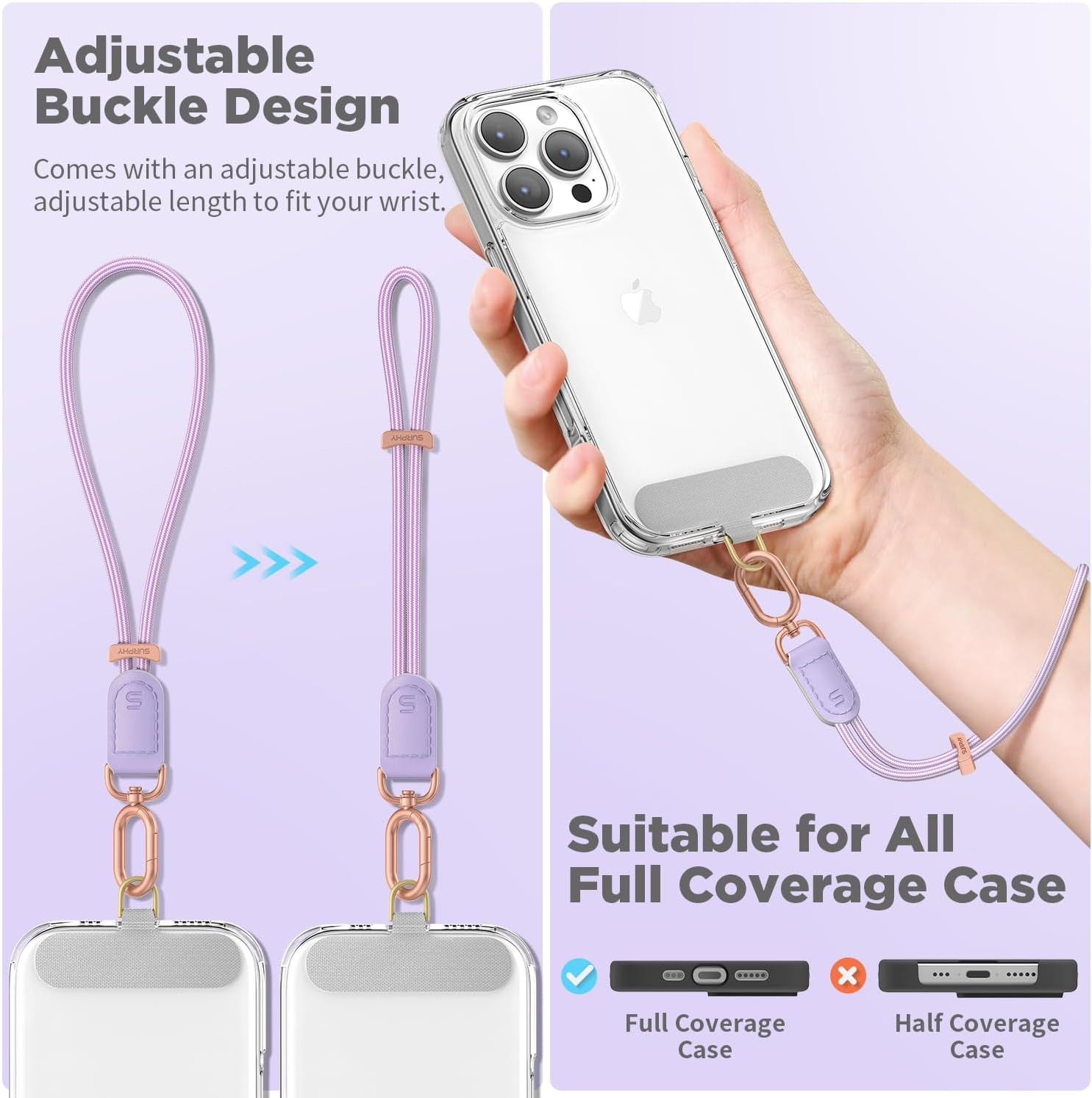 SURPHY Phone Wrist Strap, Keychain Wristlet, Phone Strap Charm with Tether Tab, Cellphone Lanyard Wrist, Key Chain for Women