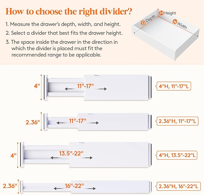Lifewit 10 Pack Upgrade Drawer Dividers - Image 3