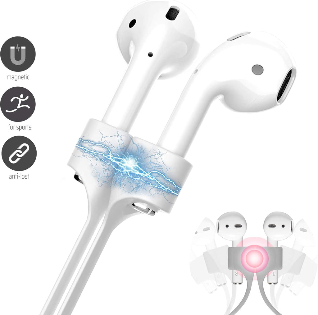 Ultra Strong Magnetic Airpod Pro Strap Anti-Lost Cord Sports Lanyard Compatible with Airpods 3rd 2nd Generation Pro 3 2 1 (White)
