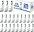 Zonon 25 Pcs J Hooks for Hanging Metal J Hook Hangers Cable Support with Bat Wing Heavy Duty G60 Galvanized Steel Cable Hooks for Attaching Ceiling Wire Threaded Rod, Ul Certification(3/4 Inch)