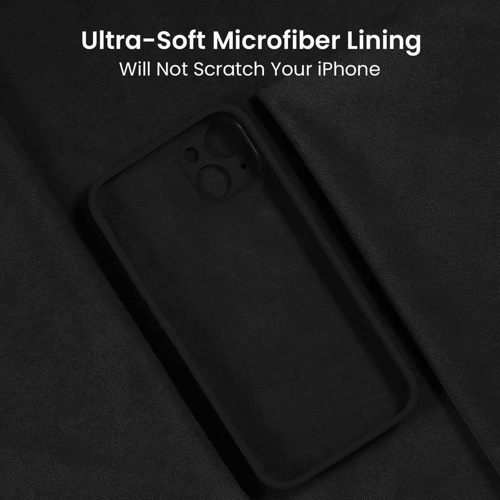 FireNova Designed for iPhone 15 Case, Silicone Upgraded [Camera Protection] Phone Case with [2 Screen Protectors], Soft Anti-Scratch Microfiber Lining Inside, 6.1 inch, Black
