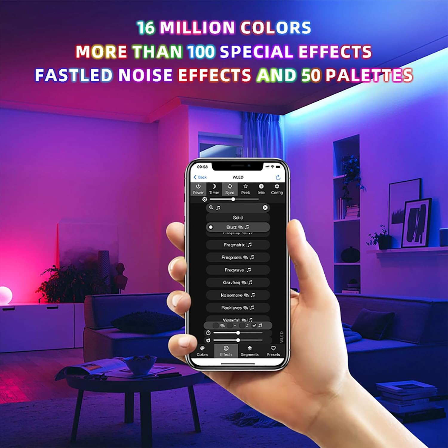 ESP32 Ultra-Thin WLED Digital Light Strip Controller with Mic Sound Mode DC5-24V RGB IC Digital Dynamic Light WS2811 WS2812B SK6812 SM16703P Flexible DIY FCOB Addressable LED Strip