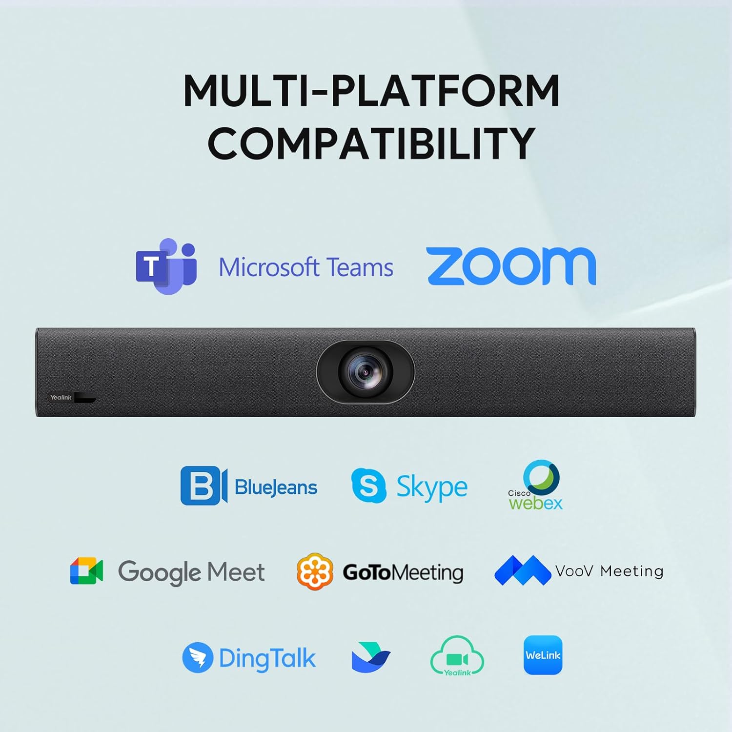 Yealink UVC40 E2 USB Conference Room Camera System Ultra-HD 4K Video Conference Camera 120° Wide-Angle Lens Built-in 8 Microphone Arrays Auto Framing Speaker Tracking and Smart Area Exposure Webcam