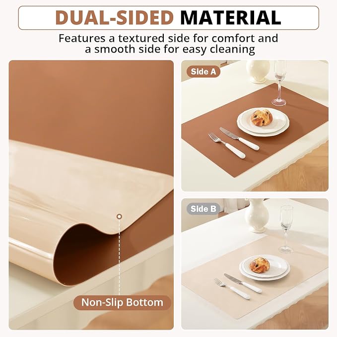 OstepDecor Brown Table Cover Protector 24 x 60 Inch, 1.5mm Thick Plastic Table - Image 3