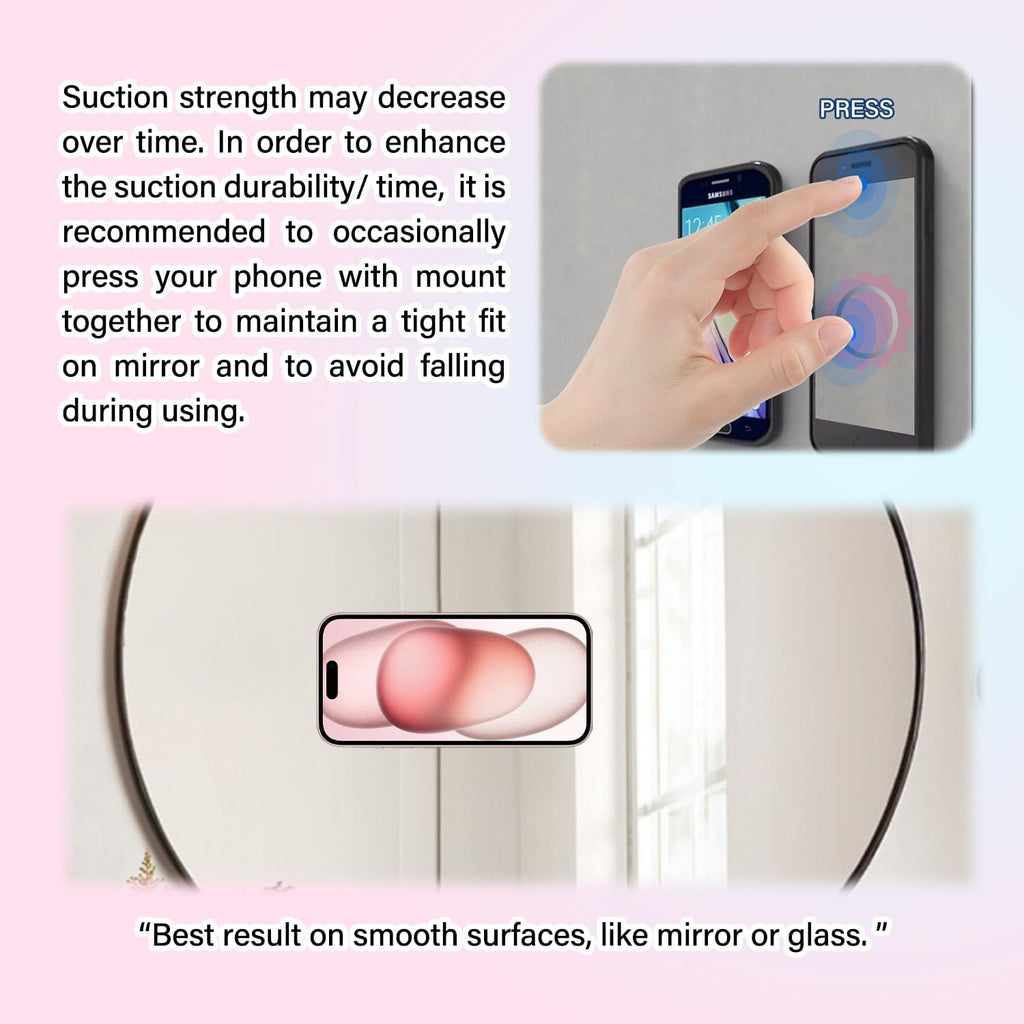 2 Pack Double Sided Silicone Suction Cup Phone Case Mount, Hands-Free Silicon Phone Grip with Higher Suction Power for Selfies and Videos, Non Slip Phone Accessories, Blue