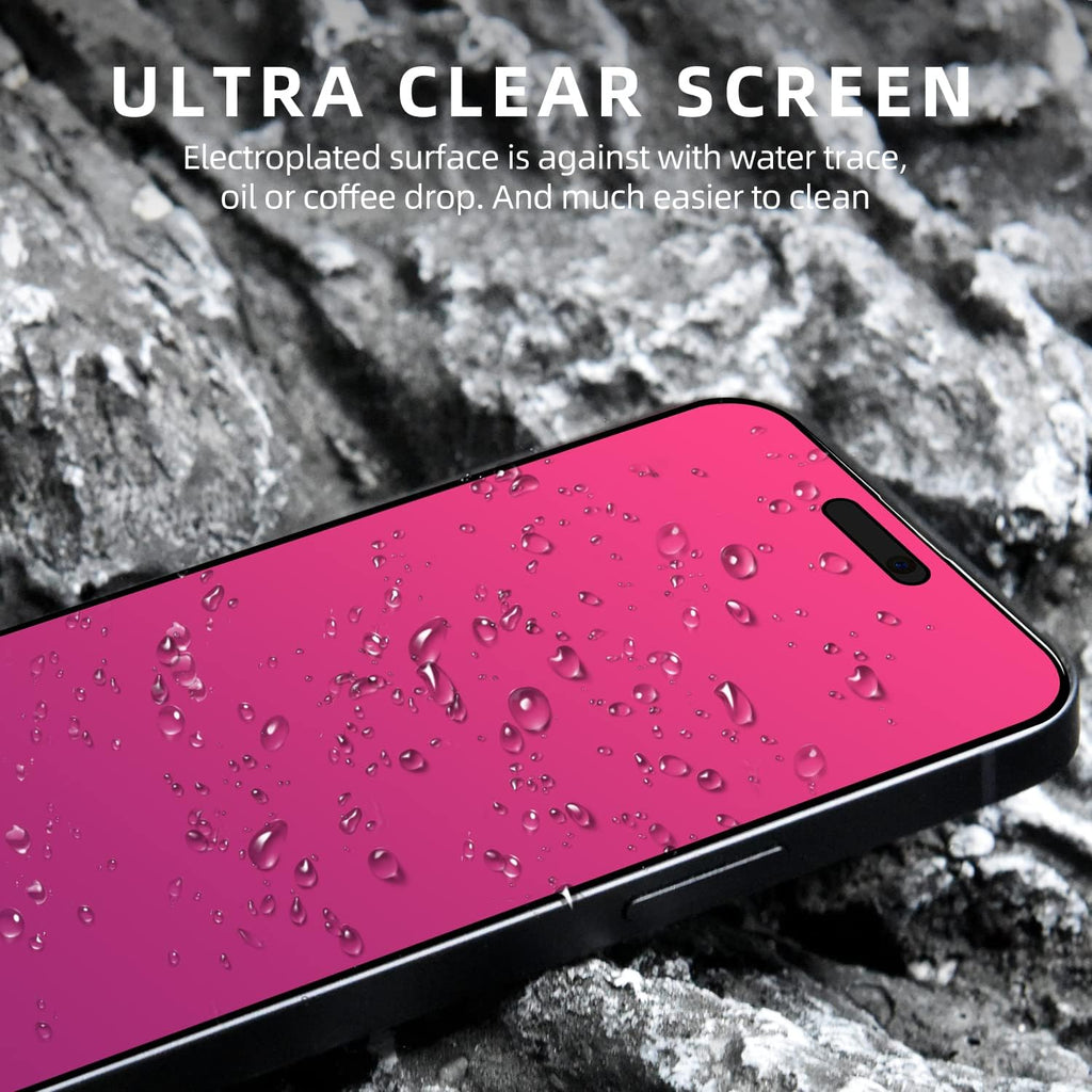 EGKimBa Privacy Screen Protector for iPhone 16 Pro, 6.3 inch Gradient Colorful Anti-Spy Anti-Blue Light HD Easy Installation Tempered Glass