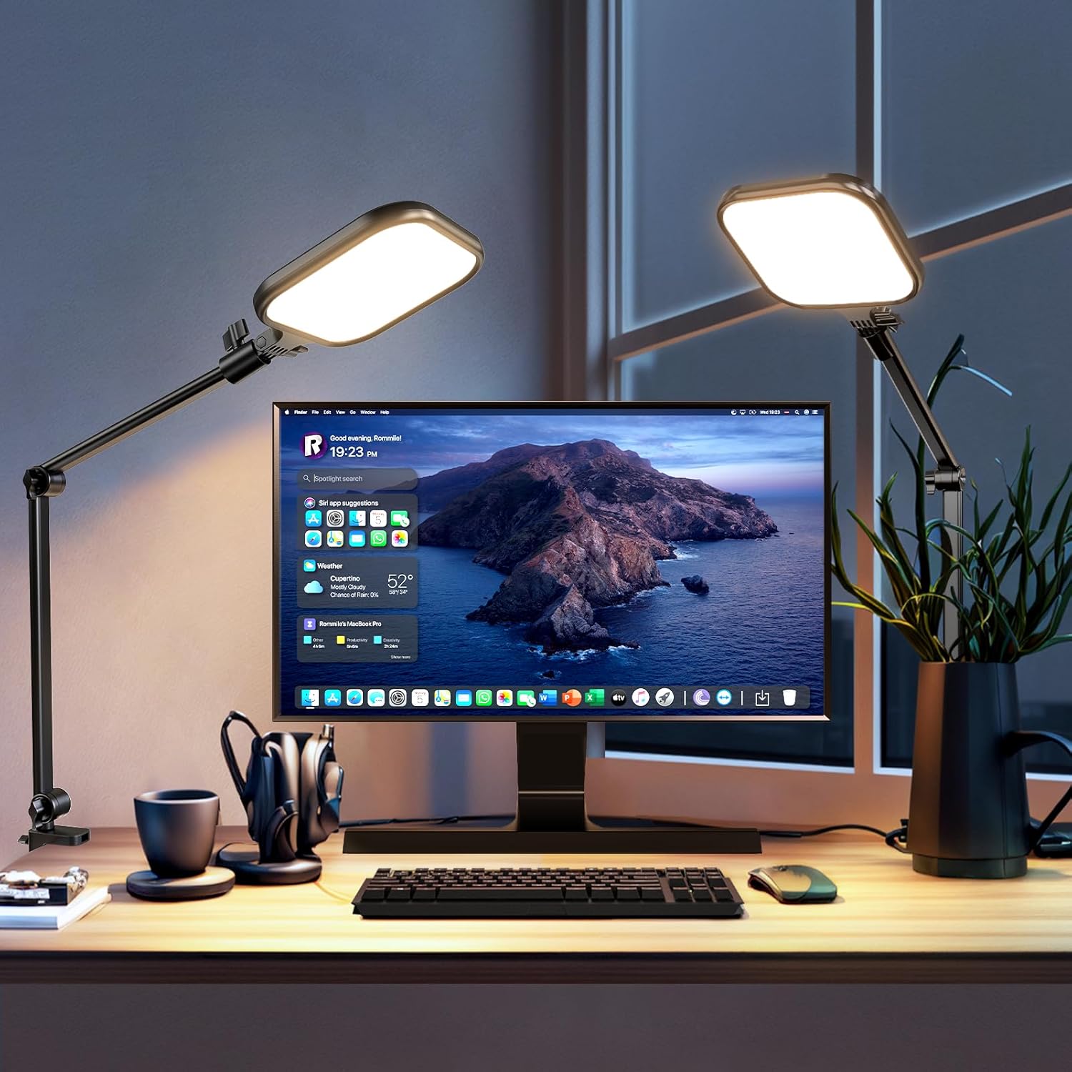 UBeesize Streaming Light (1 Pack), 8" Ring Light for Desk with Clamp and Adjustable Arm, Zoom Lighting for Computer, Video Conference Lighting for Home Office, Video Calls, Streaming, Podcasting