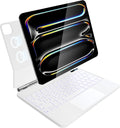 for iPad Pro 13 inch case 2024 with Keyboard M4,Magnetic Attach,Multi-Gesture Trackpad,7-Color Backlit,Shortcut Keys,Auto Sleep/Awake,Magic Keyboard for iPad Pro 13-inch M4 2024,White