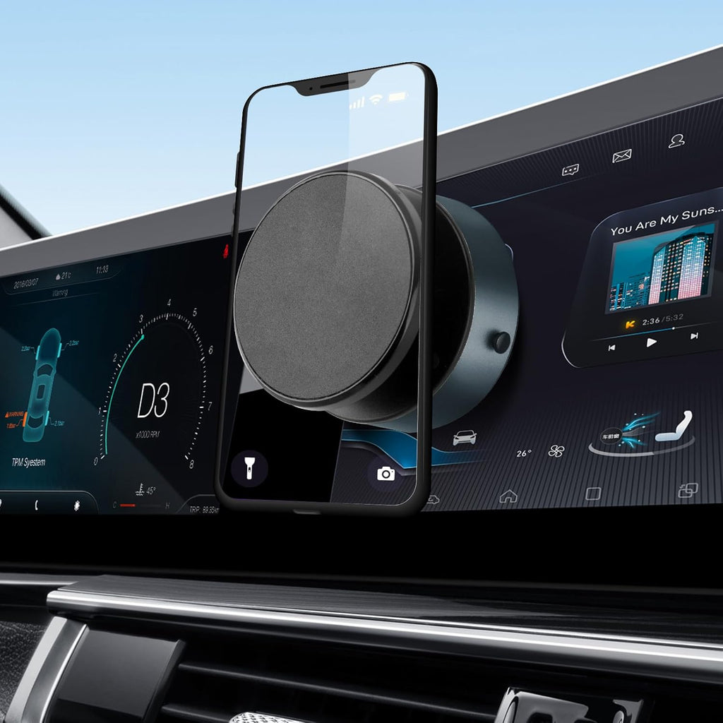 Muuto Suction Cup Phone Mount 360 Rotating Car Magnetic Phone Holder, Suction Phone Mount Windshield Dashboard Universal Suitable for iPhone and All Smartphones (Black)