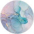 ITNRSIIET Round Mouse Pad with Stitched Edge Premium-Textured Waterproof Non-Slip Rubber Base Desktop Protection Mat Diameter 8.7 inches, Color Textured Marble