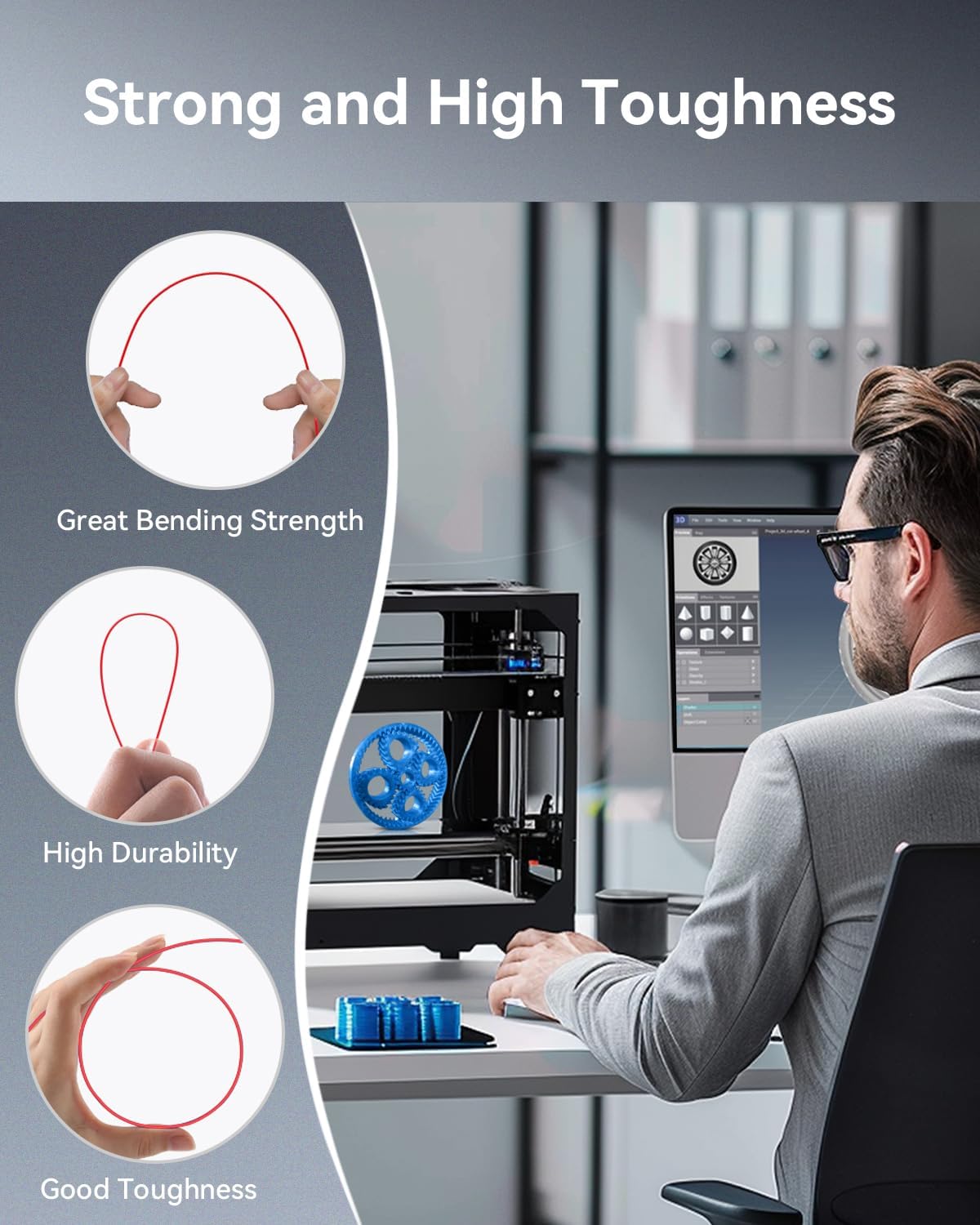 SUNLU PETG Filament 1.75mm 10KG Bundle,Individually Vacuum-Sealed,3D Printer Filament 1kg per Spool,10 Pack,10 Colors,Black+White+Grey+Red+Klein Blue+Yellow+Sunny Orange+Green+Lavender Purple+Beige