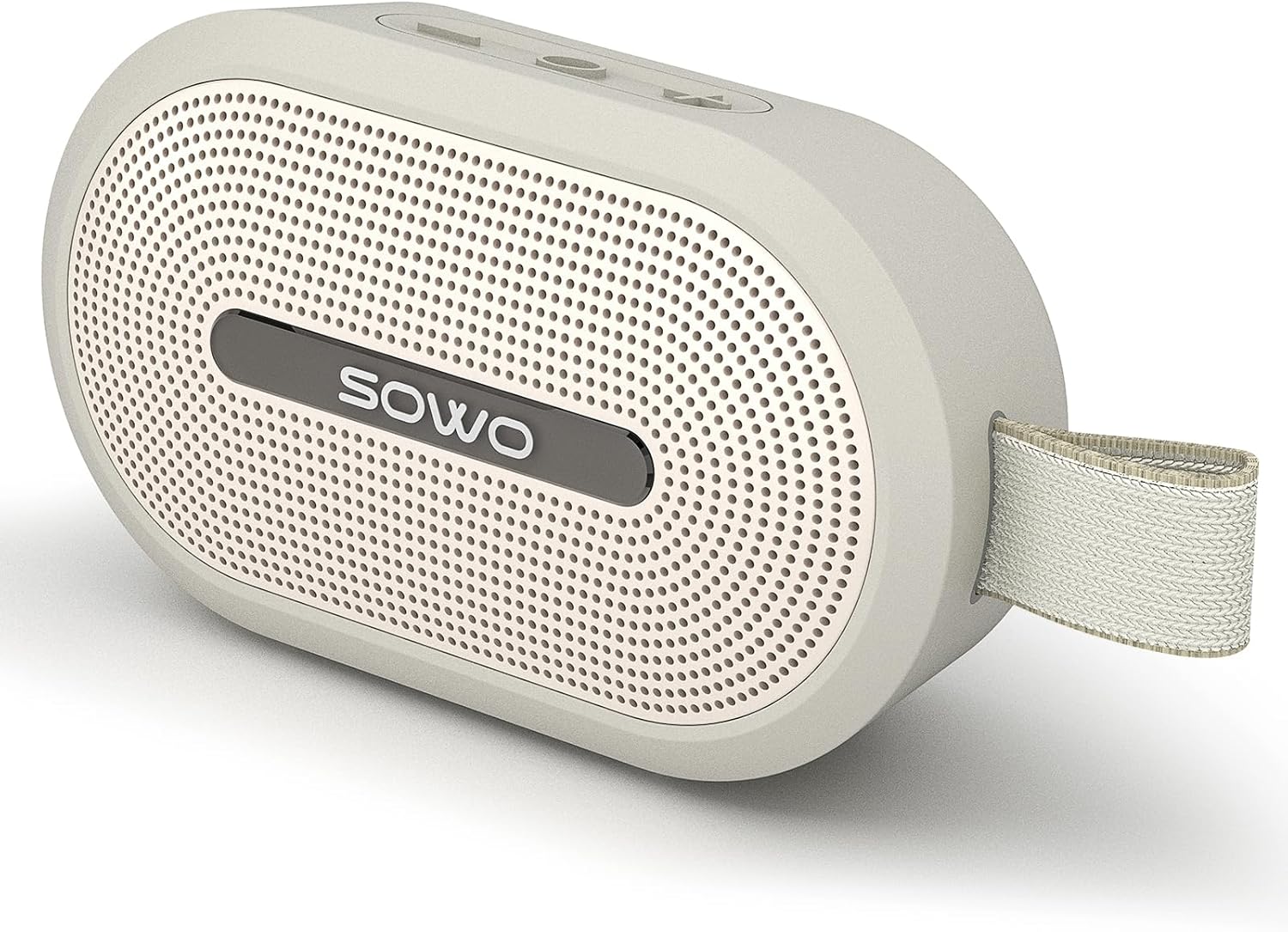 SOWO Wireless Portable Small Speaker, Ultra Magnetic Bluetooth Speaker for Golf Cart, Coverless IP67 Waterproof, 24 H Playtime, Pro Sound, Clip Hanging Design for Outdoor, Indoor - White