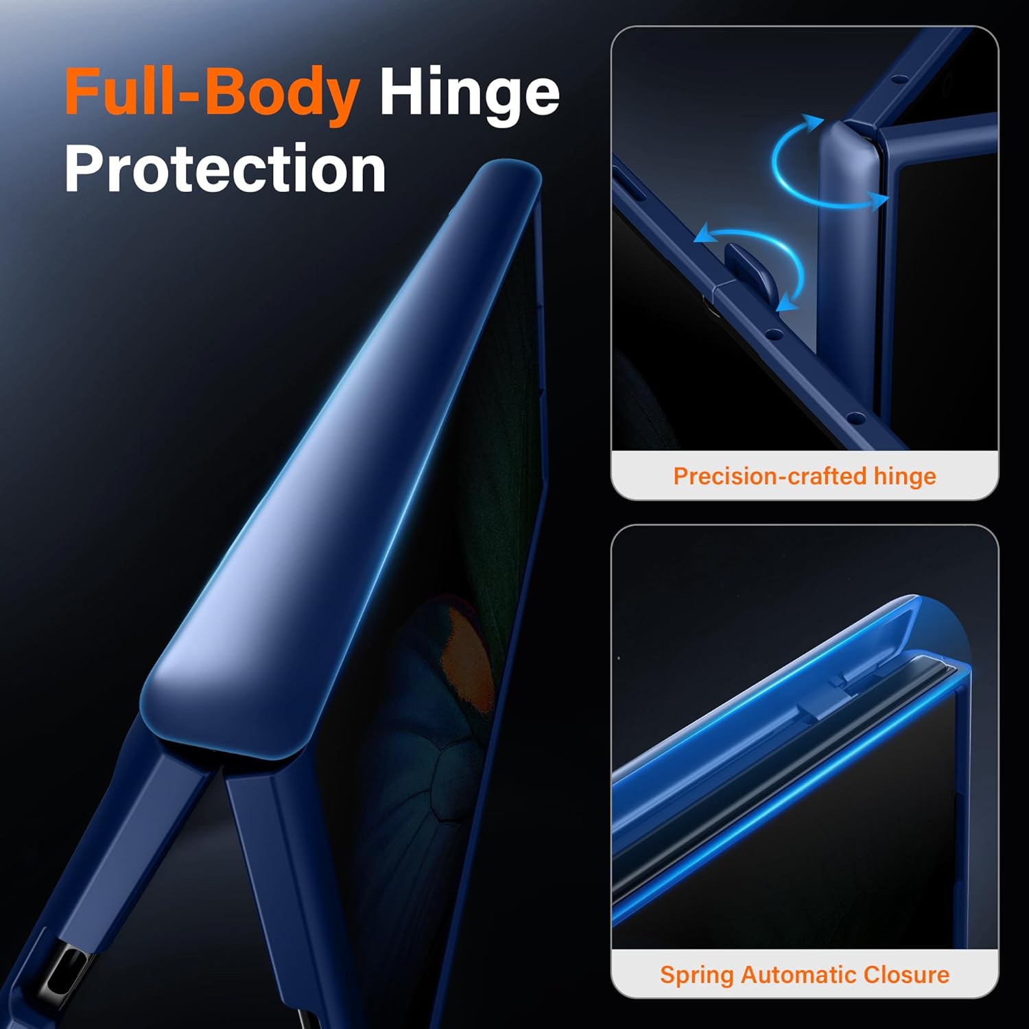 MOBOSI for Z Fold 7 Case with Privacy Screen Protector, [Compatible with Magsafe], [Built-in Kickstand & Full Body Hinge Protection] Magnetic Slim Phone Case for Samsung Galaxy Z Fold7, Blue
