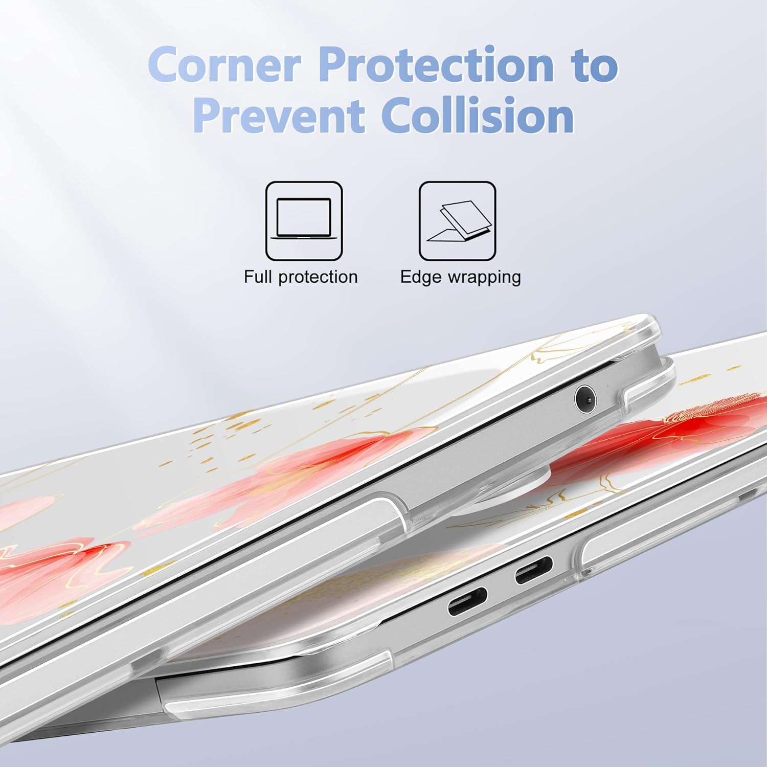 Case for MacBook Pro 13 inch with/Without Touch Bar (2016-2022, M2 A2338 M1 A2289 A2251 A2159 A1989 A1706 A1708), Hard Shell + Keyboard Cover + Dust Plug, Spring Floral
