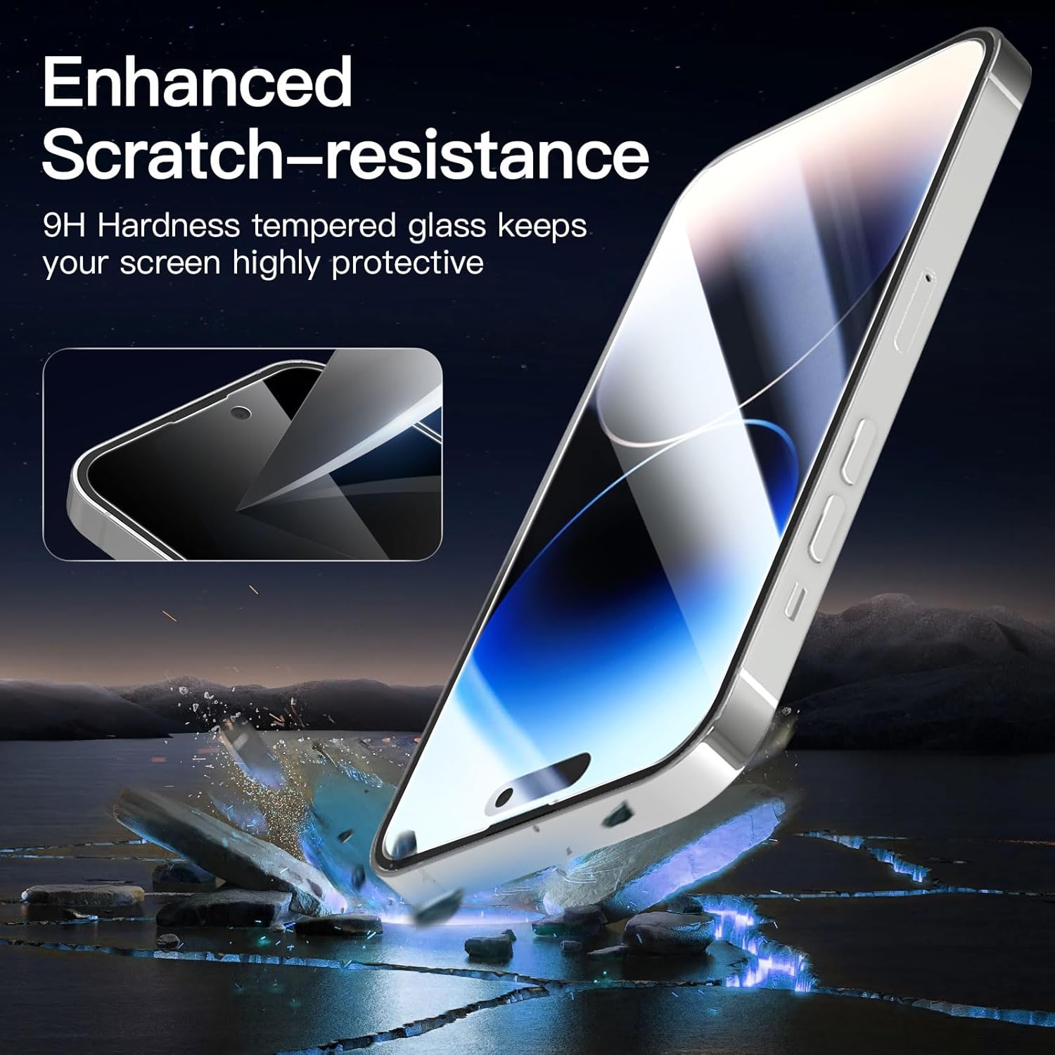 NEW'C 3 Pack Privacy for iPhone 14 Pro Screen Protector (6.1 inches), Anti-Spy Tempered Glass Film,Case Friendly Ultra Resistant, Balanced 28-Degree Privacy Angle - Easy installation tool included