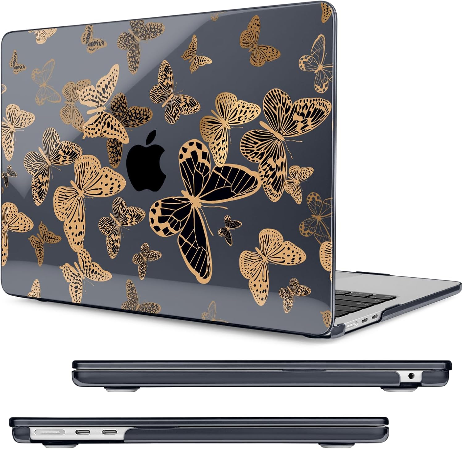 Compatible with MacBook Air 15 inch Case, M4 A3241/M3 A3114/M2 A2941 (Released 2025 to 2023), Hard Shell, Keyboard Cover, Screen Protector, Webcam Cover & Type-C Adapter, Butterfly