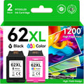 62XL Ink Cartridge Combo Pack Compatible for HP Ink 62 Black Color Compatible for Envy 7640 7645 5660 5665 5642 5540 OfficeJet 8045 8040 5746 5745 250 200 Printer