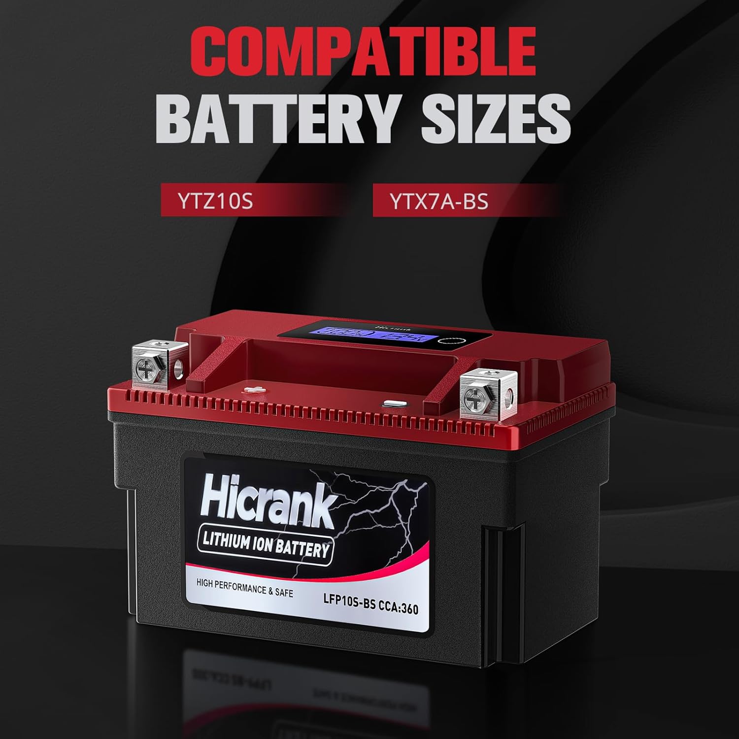 YTZ10S Lithium 12V 6Ah 360CCA LiFePO4 Motorcycle Battery, Powersports Battery for Honda KTM Yamaha Harely, Fit ATV, UTV, Scooter, Motocross, Lawn Mower, Jet Ski, Motorboat