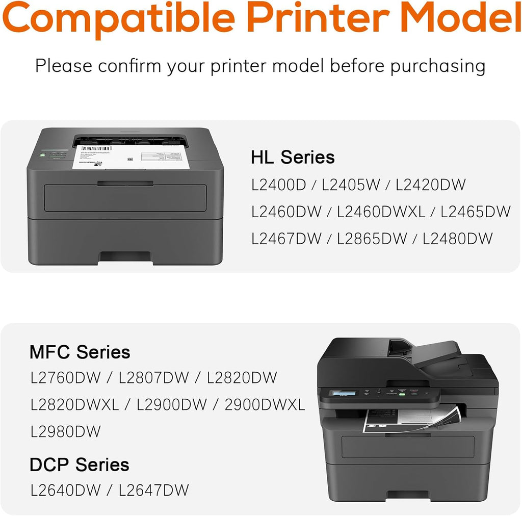 Compatible TN830XL TN830 Toner Replacement for Brother TN830XL TN830/XL/V Toner Work with HL-L2460DW HL-L2405W HL-L2400D HL-L2480DW MFC-L2820DW XL MFC-L2900DW DCP-L2640DW Printer (4 Black)