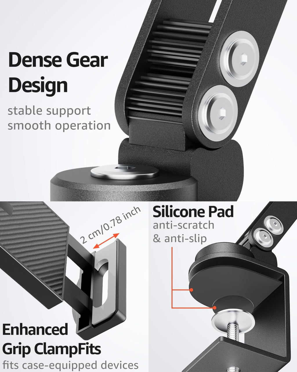 Urmust Tablet Holder Mount with Extendable Arm, Multi-Node Adjustable for 4.7-13" iPad Pro, Air, Galaxy Tab, Kindle Fire, Switch - Universal Tablet Stand for Bed, Desk & Work