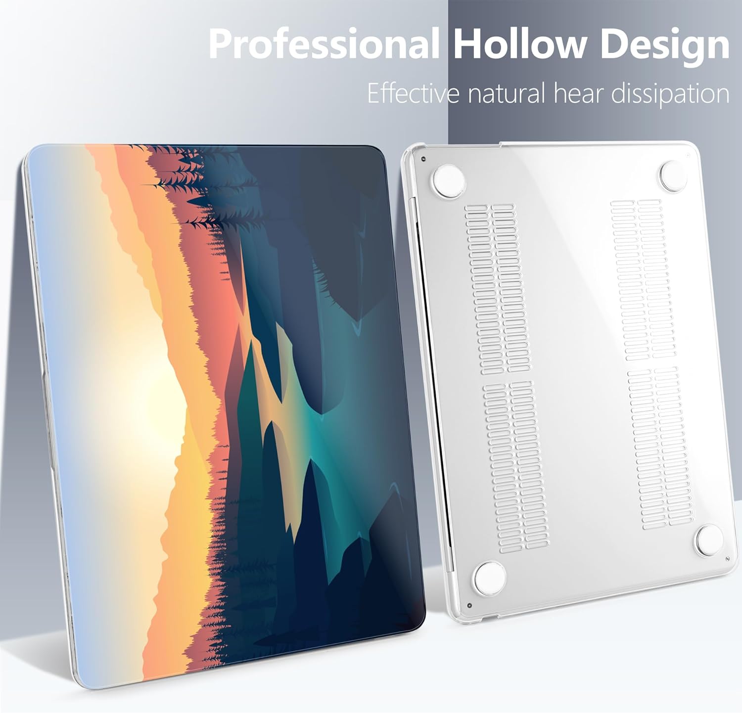Batianda Premium Case for New MacBook Air 15 inch 2025 M4 2024 2023 with M3 M2 Chip Model A3241/A3114/A2941, Designed Protective Plastic Hardshell & Keyboard Cover & Screen Protector, Dawn