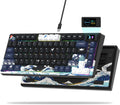 Womier S-K80 75% Keyboard with Color Multimedia Display Mechanical Gaming Keyboard, Wired Hot Swappable Gasket Mount RGB Custom Key Board, Pre-lubed Stabilizer for Mac/Win, Black Kanagawa