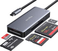 USB C SD Card Reader,5- in-1 Aluminum Thunderbolt 3 Memory Card Reader for CF, SD/SDHC,TF/Micro SD/MS/M2,CompactFlash Card for iPhone 15/16/Pro Max Android Windows MacBook