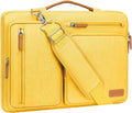 MOSISO 360 Protective Laptop Shoulder Bag,13-13.3 inch Computer Bag Compatible with MacBook, HP, Dell, Lenovo, Asus Notebook,Side Open Messenger Bag with 4 Zipper Pockets&Handle, Yellow