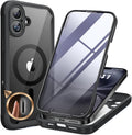 Miracase Magnetic for iPhone 16 Plus Case Full-Body Phone with Built-in Glass Screen Protector, [Compatible with MagSafe] Military Drop Proof 16 Plus Cover Bumper 6.7 inch, Black
