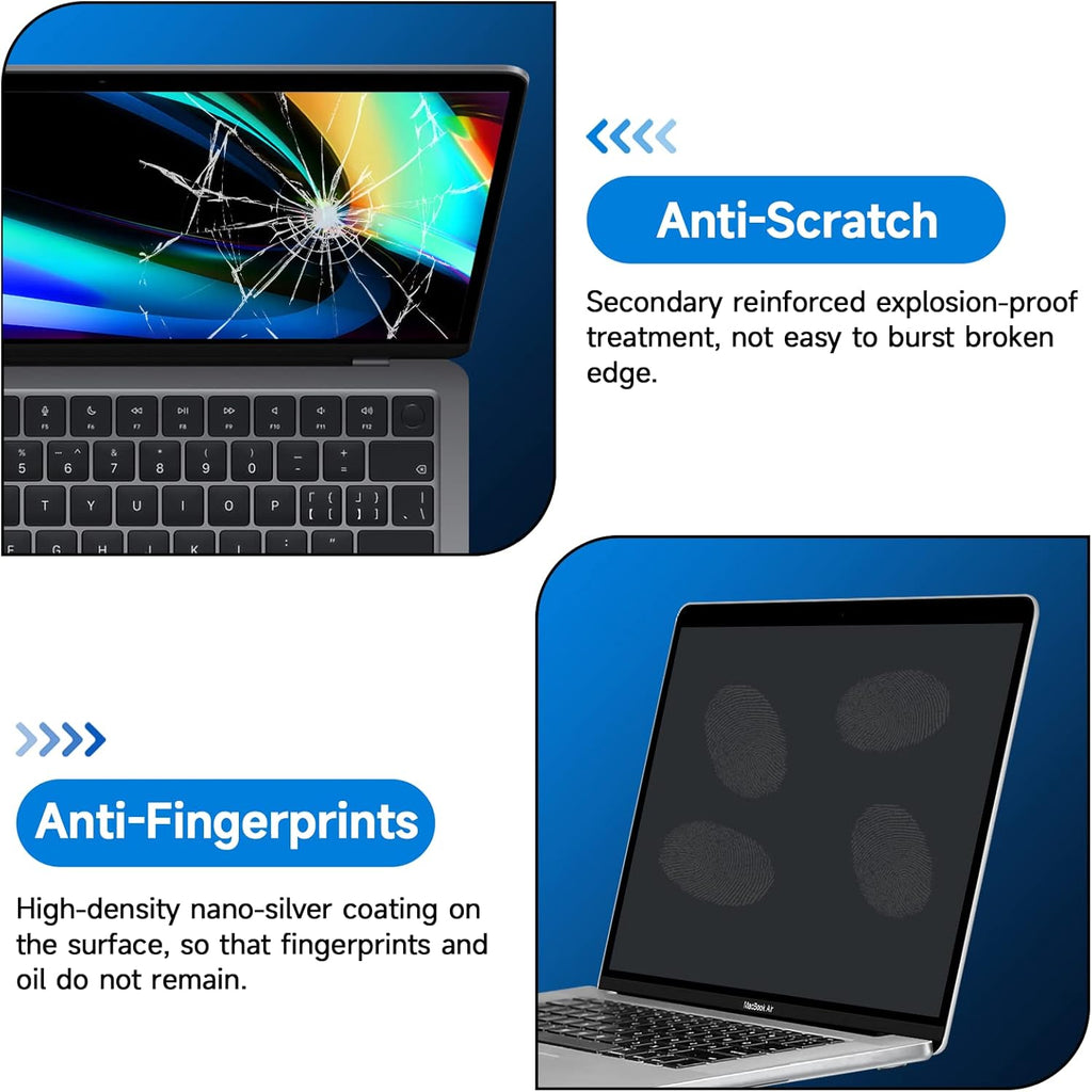 2-Pack Anti Glare Screen Protector Compatible with MacBook Pro 16 Inch 2019 Released with Touch ID & Touch Bar (A2141) - Anti-Glare/Anti Fingerprint Matte Laptop Screen Protector Guard