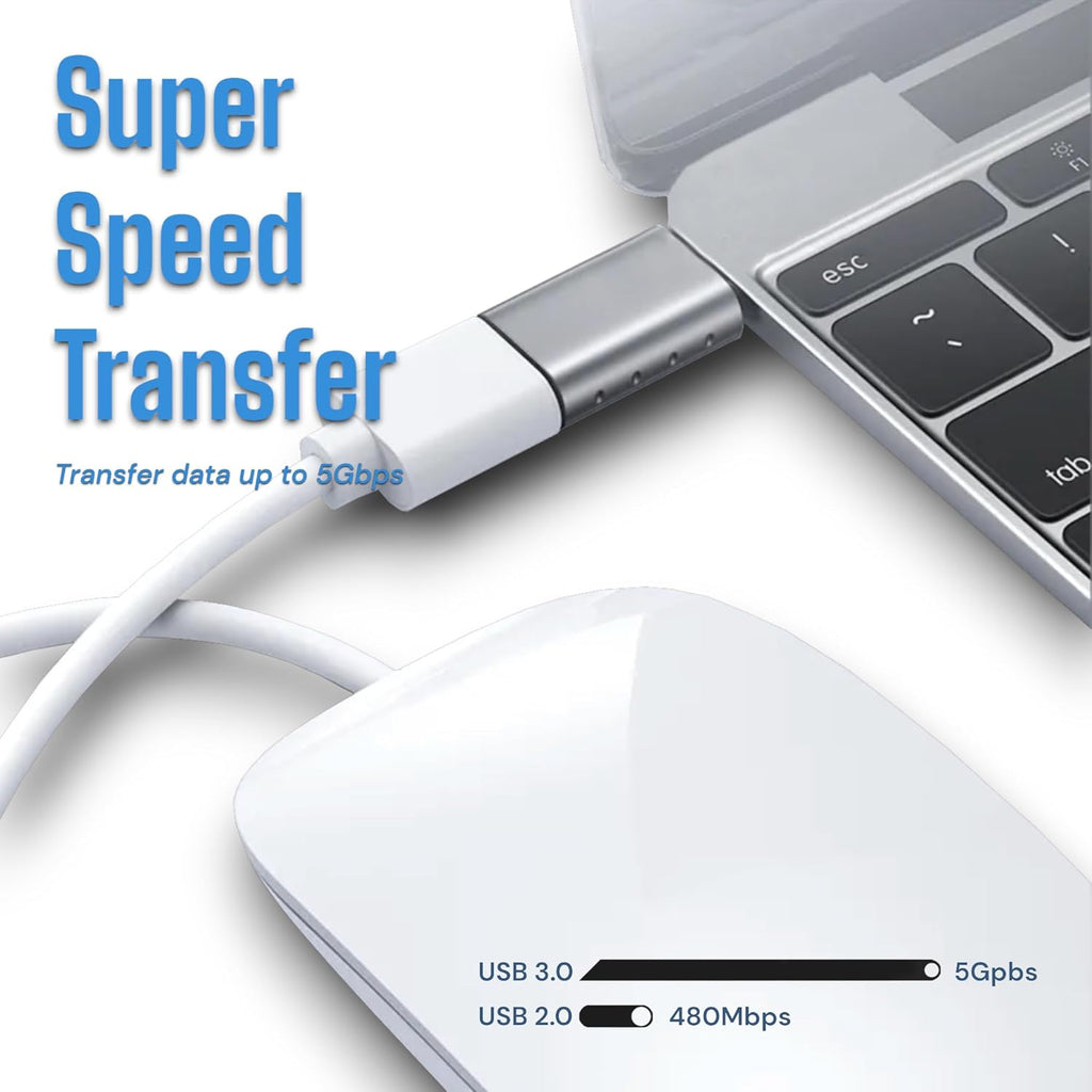 JLB USB C to USB Adapter (2 Pack), USB C Male to USB 3.0 Female Adapter, 5Gbps Data Transfer, Compatible with MacBook, iPad, iPhone, Microsoft Surface, Samsung, Dell XPS & More Devices