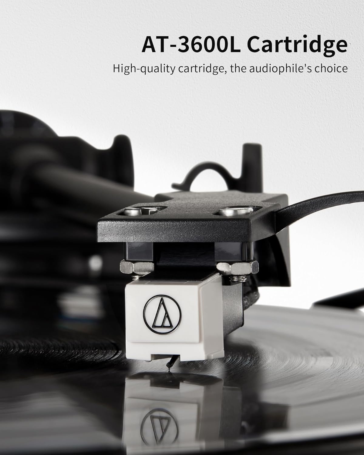 ANGELS HORN Vinyl Record Player Turntable with 2-Speed Belt-Drive, Bluetooth Output, Pitch Control, Built-in Phono Preamp, Adjustable Counterweight, AT-3600L